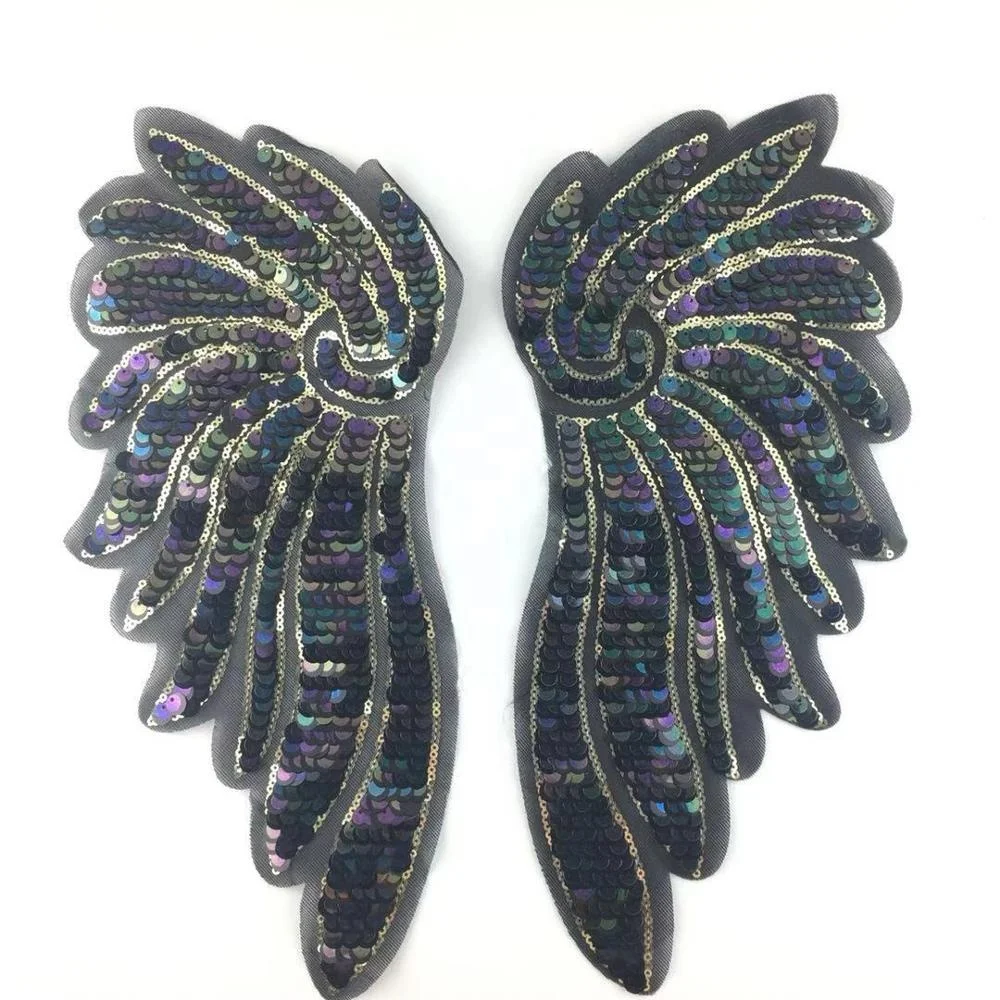 

High quality wholesale new design popular sequin designs patches, Custom color