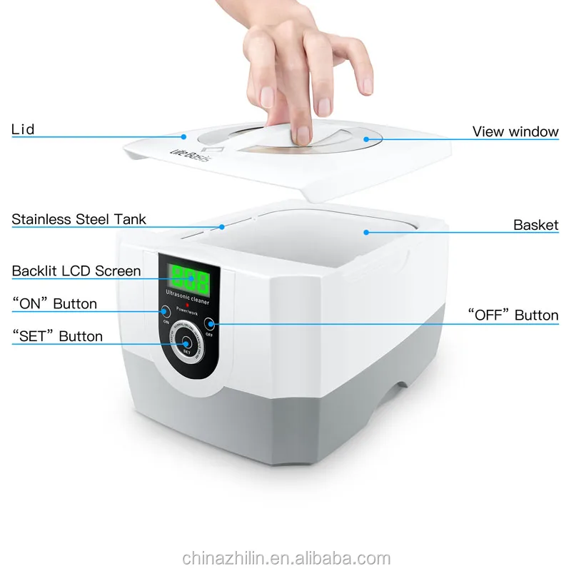 Fashion design 1.4L multifunction digital ultrasonic cleaner with timer