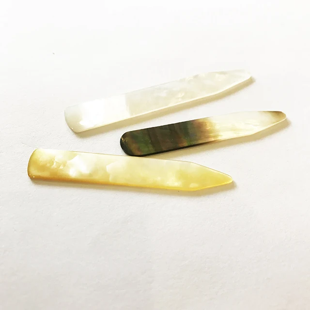 

Natural mother of Pearl shell Collar Stays, Yellow;white shine;black