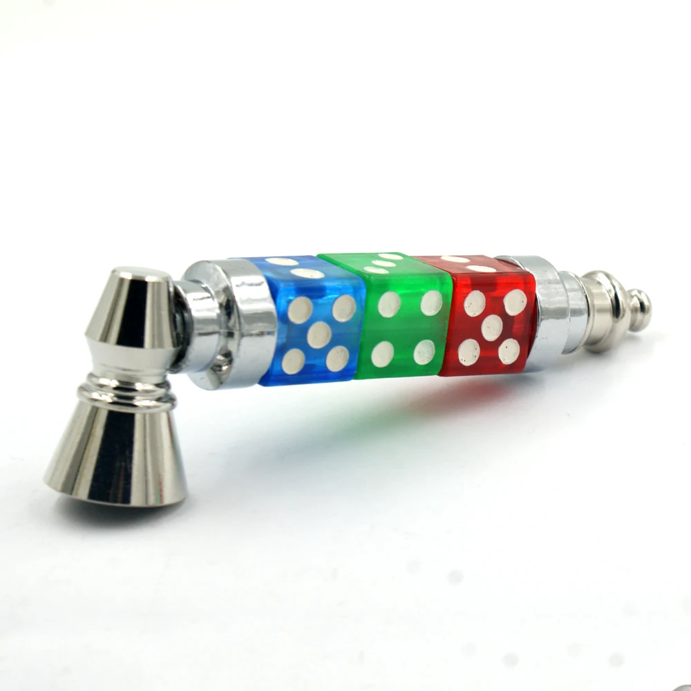 Metal Creative Dice With Mesh Pipe Handmade Portable Smoking Pipes Weed