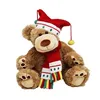 High quality wholesale christmas teddy bear with christmas hat and scarf