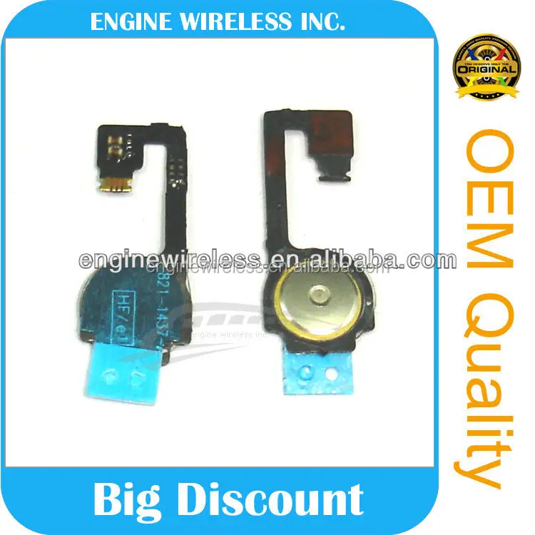 For Iphone 4 4g Home Button W/flex Cable Replacement Chrome