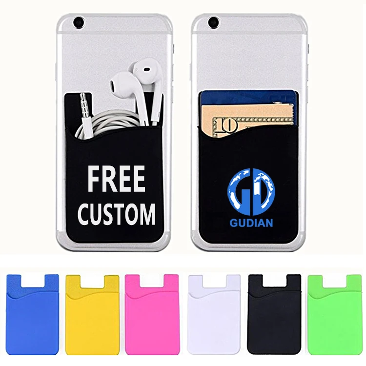 

Cheap Cost Custom Logo Card Holder Pocket Sticky Phone Silicone ID Credit Card Holder, Red/blue/pink/gray/green/purple/yellow/black/white