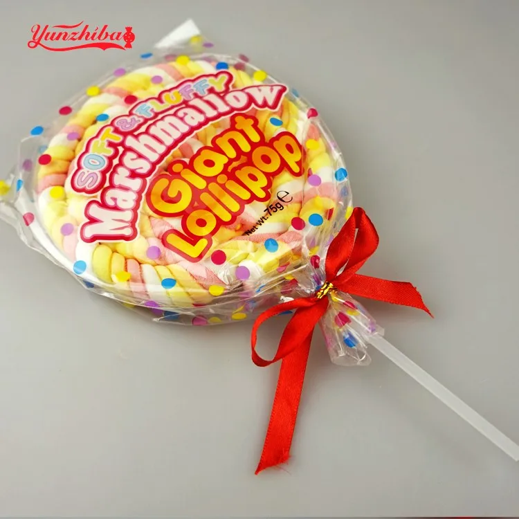 75g Giant Fruity Multicolor Twist Marshmallow Lollipop Buy