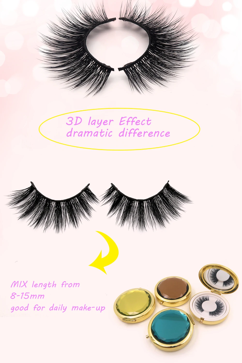 Wholesale False Eyelash Box With Silk Strip Lashes Supplier Worldbeauty ...