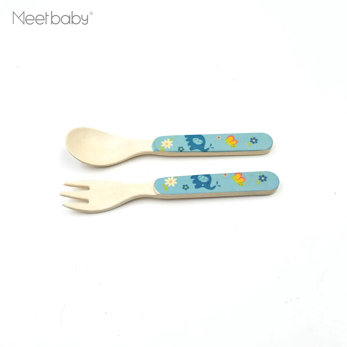 New Redesign Bamboo Baby Training Cutlery Set Ecofriendly Spoon And