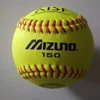 12inch optic yellow split leather cover with PU&Cork core Fastpitch Game Softballs