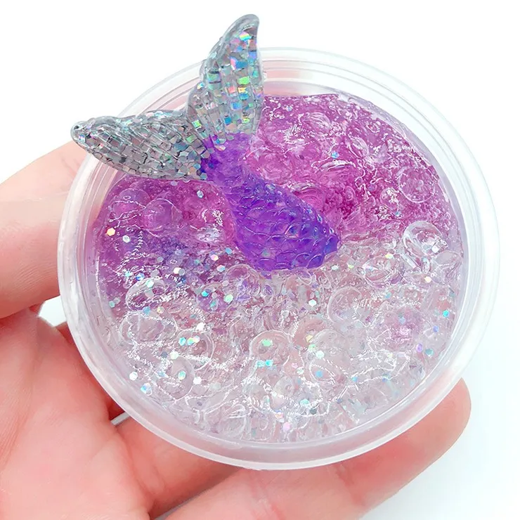 120ml Soft Rainbow Clear Slime Mud Fluffy Colorful Crystal Slime Dream ...