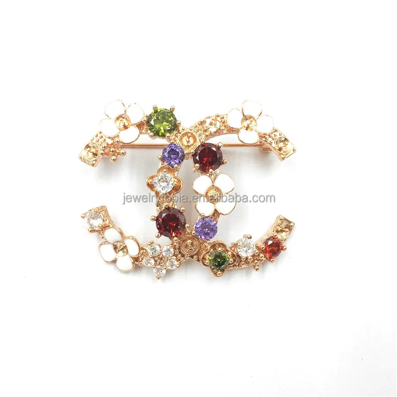 Fashion Wholesale Alphabet Letter Rhinestone Brooches Jewelry