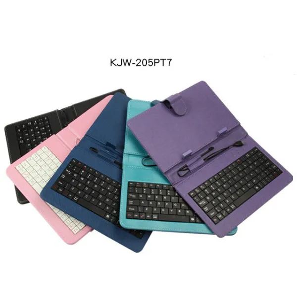 

wholesale portable wired pu smartphone 7 inch tablet case with keyboard usb