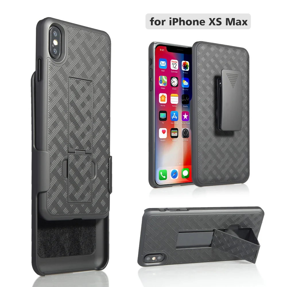 

Dual layer hard pc combo holster case for iphone xs xs max