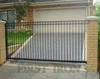 Flat top forged iron sliding gate