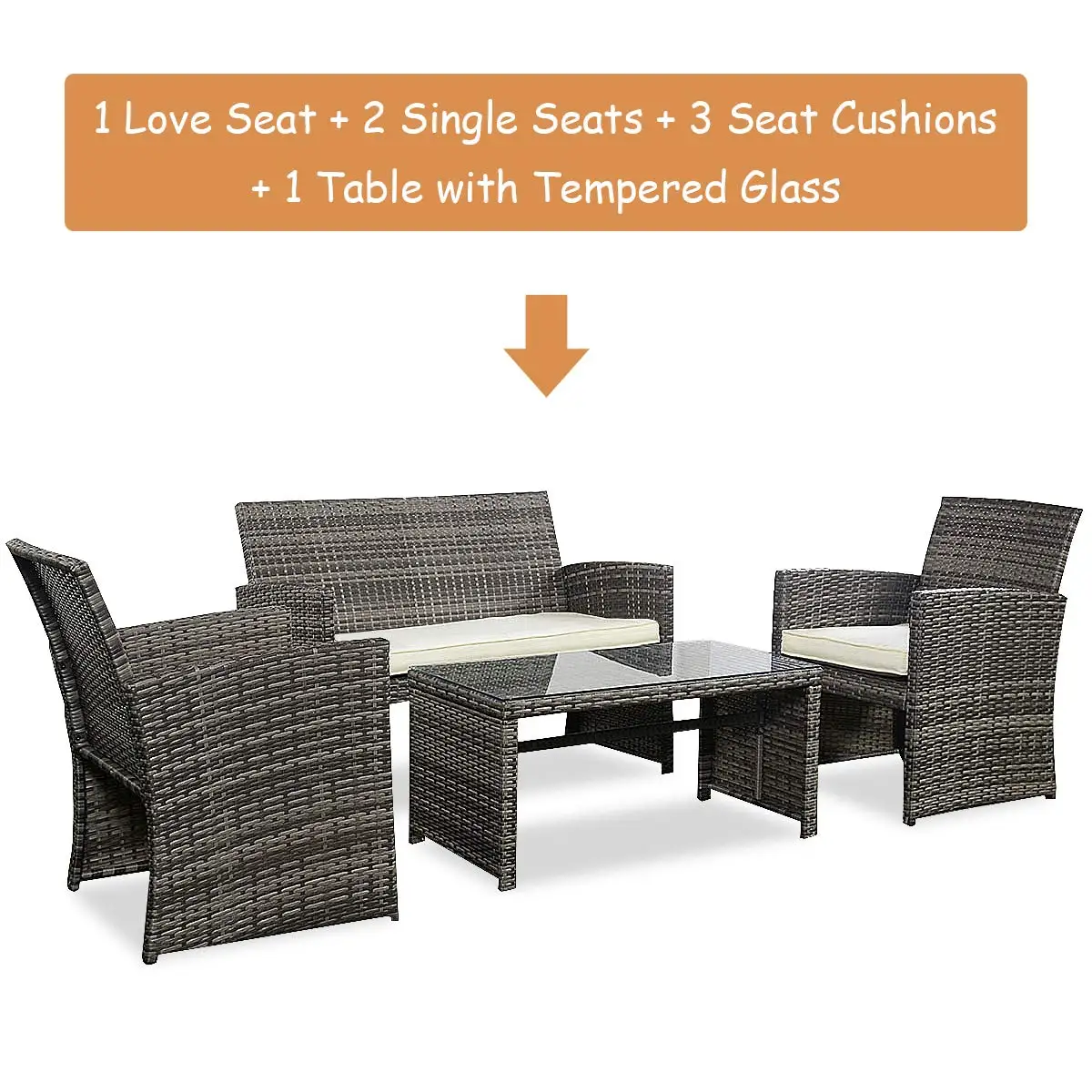 Cheap Flat Pack Outdoor Furniture Rattan Garden Furniture Rattan Wicker