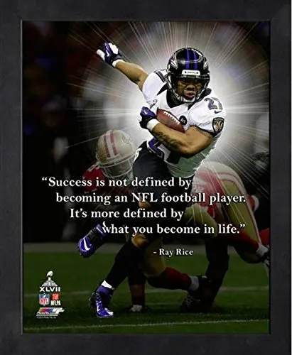 Ray Rice Baltimore Ravens Pro Quotes Photo (Size: 9" x 11") Framed