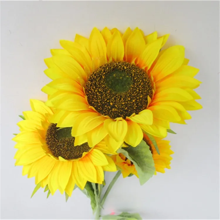 Wholesale Wedding Decoration Artificial Silk Flower 3 Heads Sunflowers Buy Artificial 3 Heads