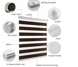 Image of 19 years Shop celebration special Dual sheer cortinas roller blinds zebra shades