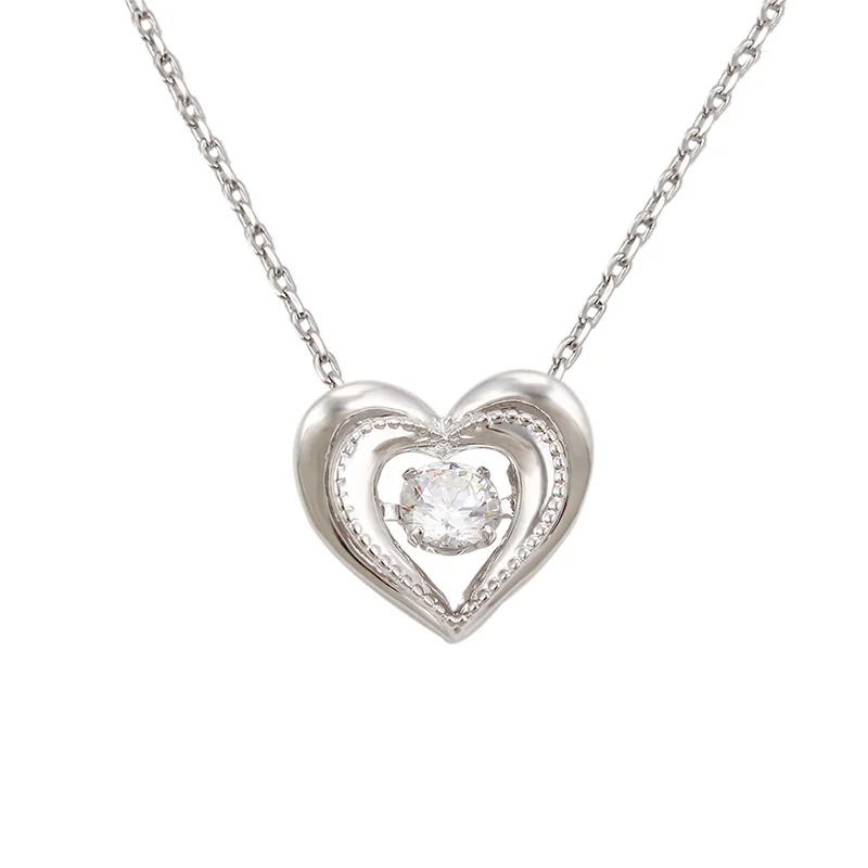 

necklace-00079 Xuping stainless steel designs Crystals from Swarovski heart shape necklace, Rhodium gold colour