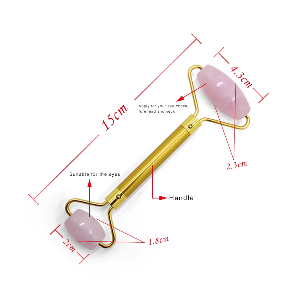 

2019 New products Original Factory Detachable Rose Quartz Jade Roller for gift for serum absorb
