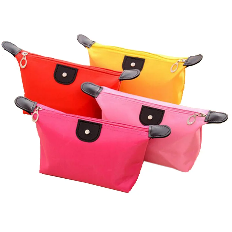 

Custom Small Waterproof Nylon Travel Cosmetic Organizer Folding Makeup Bag