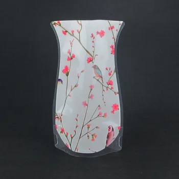 2017 Hot Sale Plastic Flower Clear Vase Tall Plastic Flower Vases