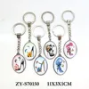 oval shape single side wholesale custom metal keyring