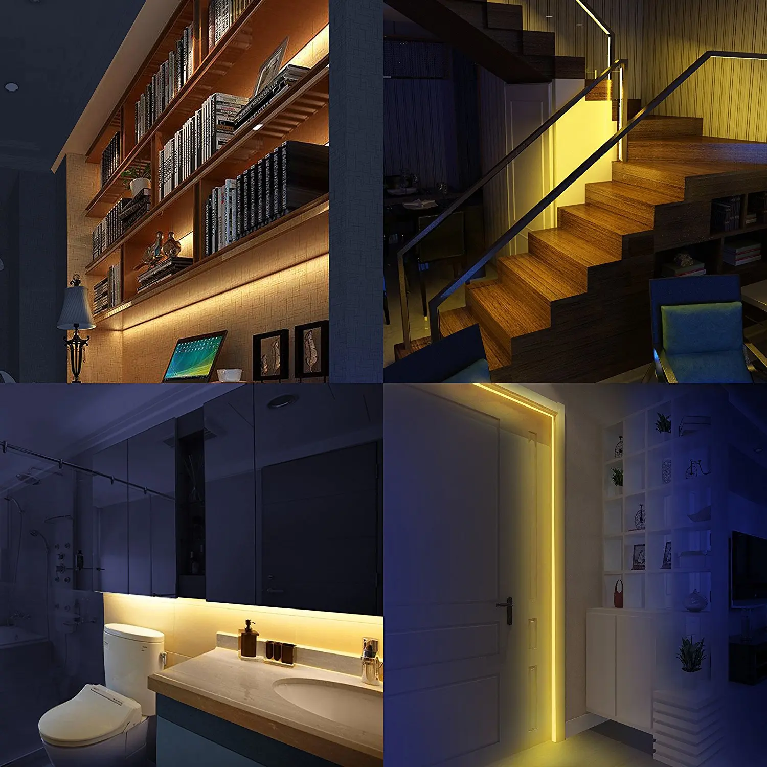 4AAA 2835 PIR sensor led battery powered closet LED strip lighting under bed lighting motion sensor