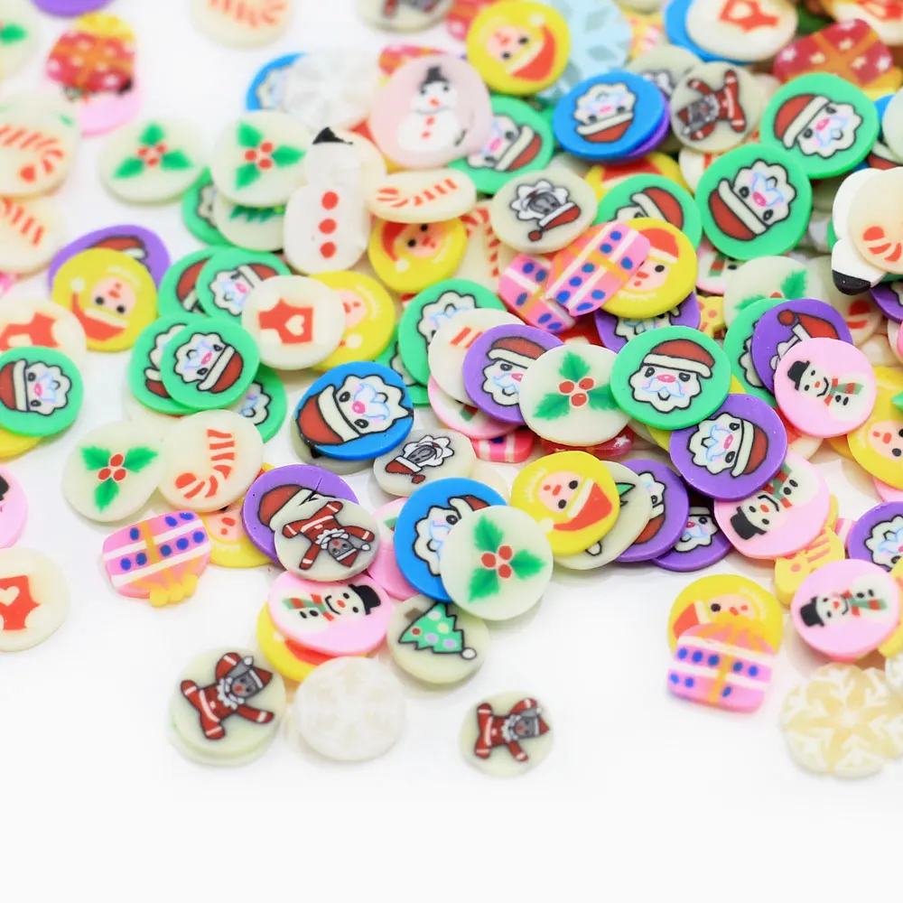 500g Cute Christmas Series Clay Sprinkles Colorful Christmas Snowman Xmas Shape Sprinkles for Crafts Making DIY Scrapbook