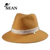 Winter Flat Wide Brim Safari Hats for Women with String Decoration