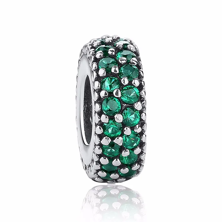

Zircon inlaid in 925 silver bead fit Charms Bracelets DIY Jewelry Women Jewelry Accessories