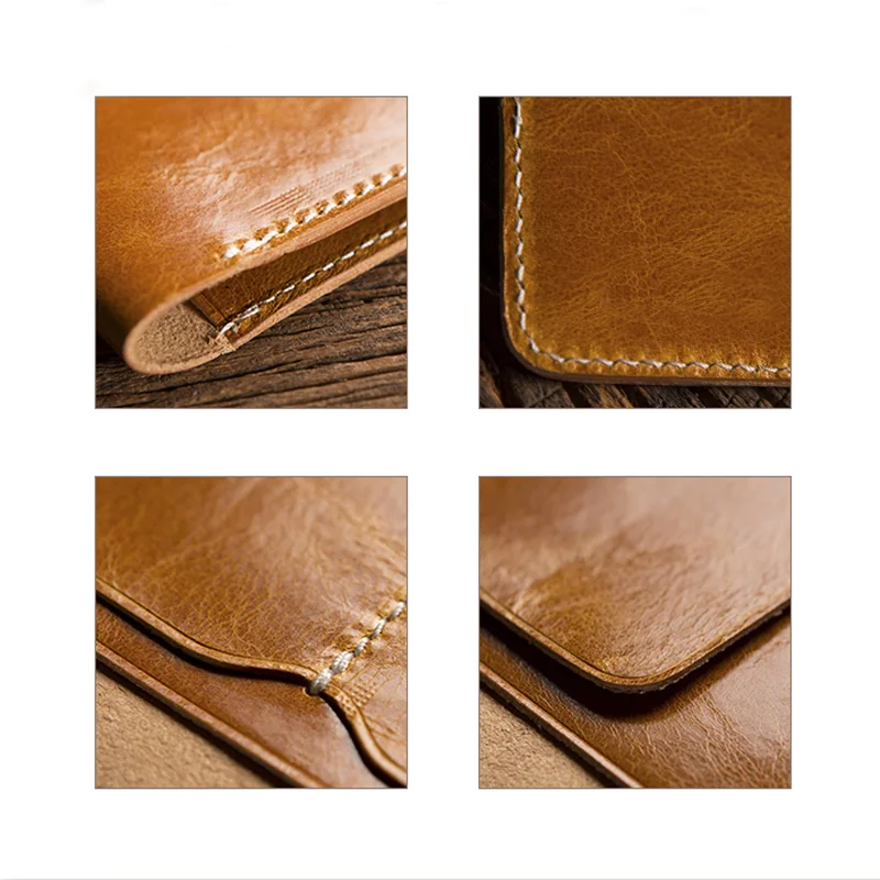 
without machine stitch genuine leather passport wallet 