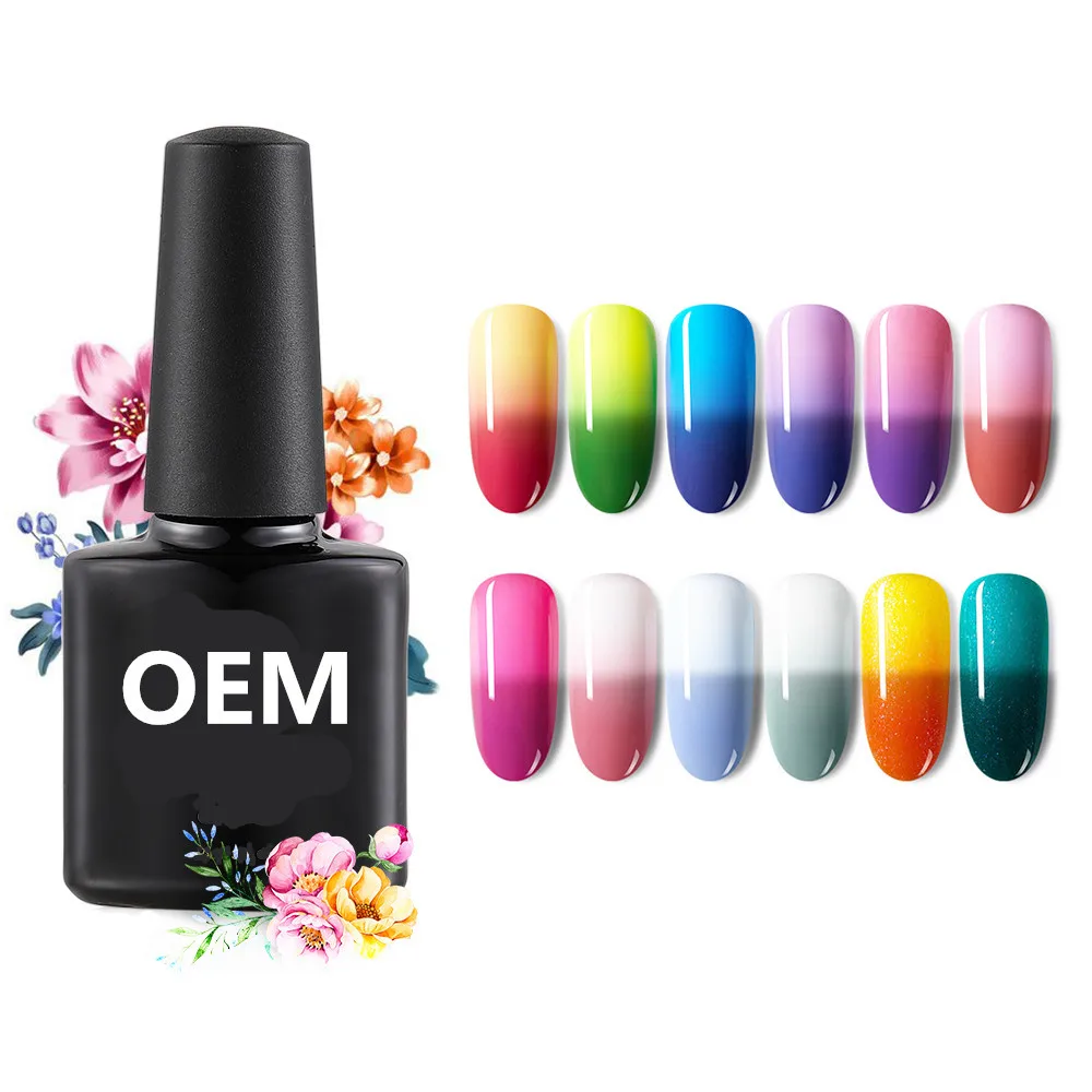 

2019 best selling products temperature mood changing 3 steps uv gel nail polish, 12