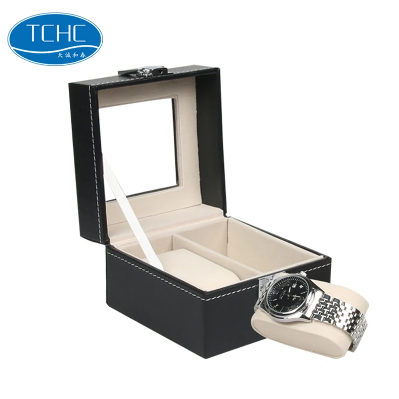 

TCHC PU02 Made In China 2 Slot Watch Display Box PU Leather Watch Storage Box, Red;white;black