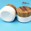50g white glass cosmetic jar, 50g white porcelain cream bamboo glass jar