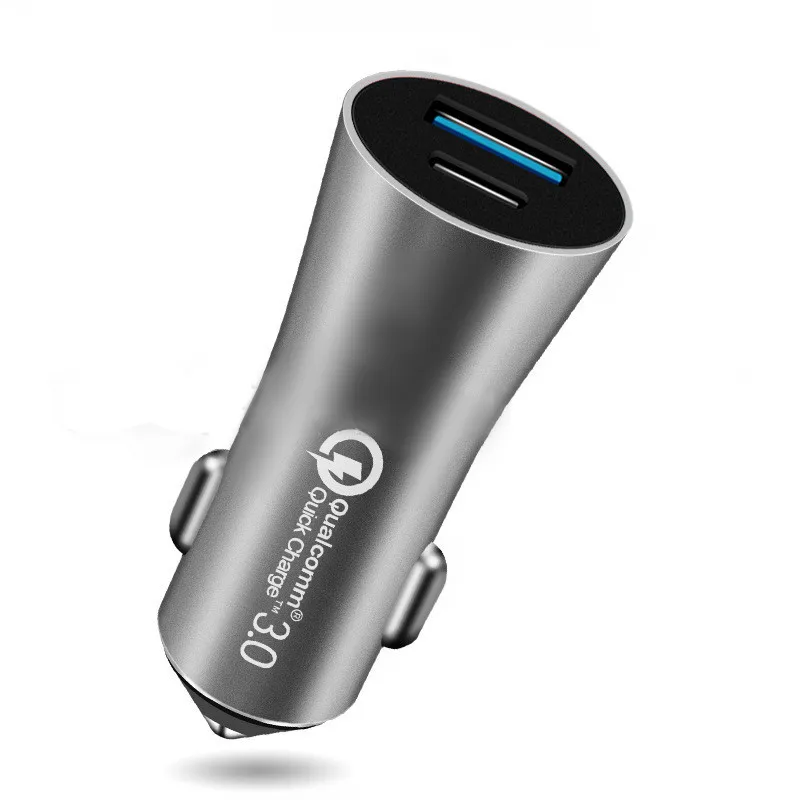 

Hot Selling Multifunction QC3.0 Fast charger for car, Black/grey