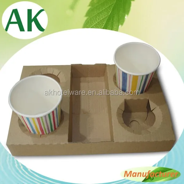 Facotry Disposable Paper Beer Cup Holder Tray/take Away Paper