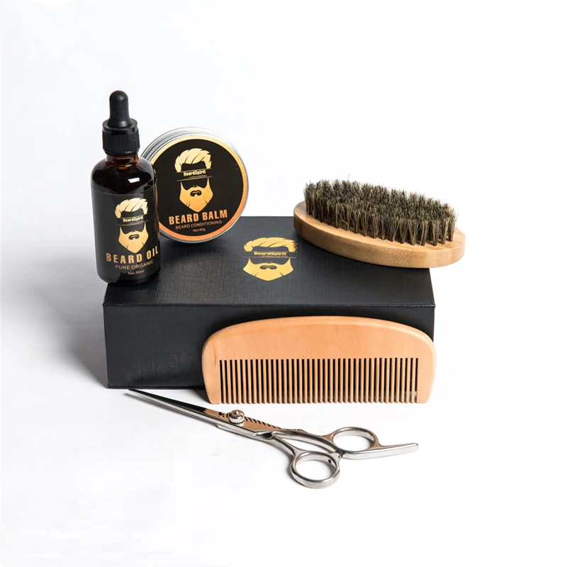 

hot selling beard grooming kit nature beard comb and brush care kit for men brush and comb set top quality, Natural wood/customized