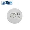 European power and USB charger and RJ45 Grommet Mini Desktop socket