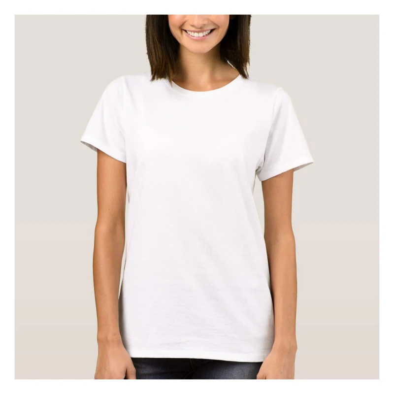 Short Sleeve Crew Neck Womans Basic Tee Blank White Plain T Shirt Sales ...