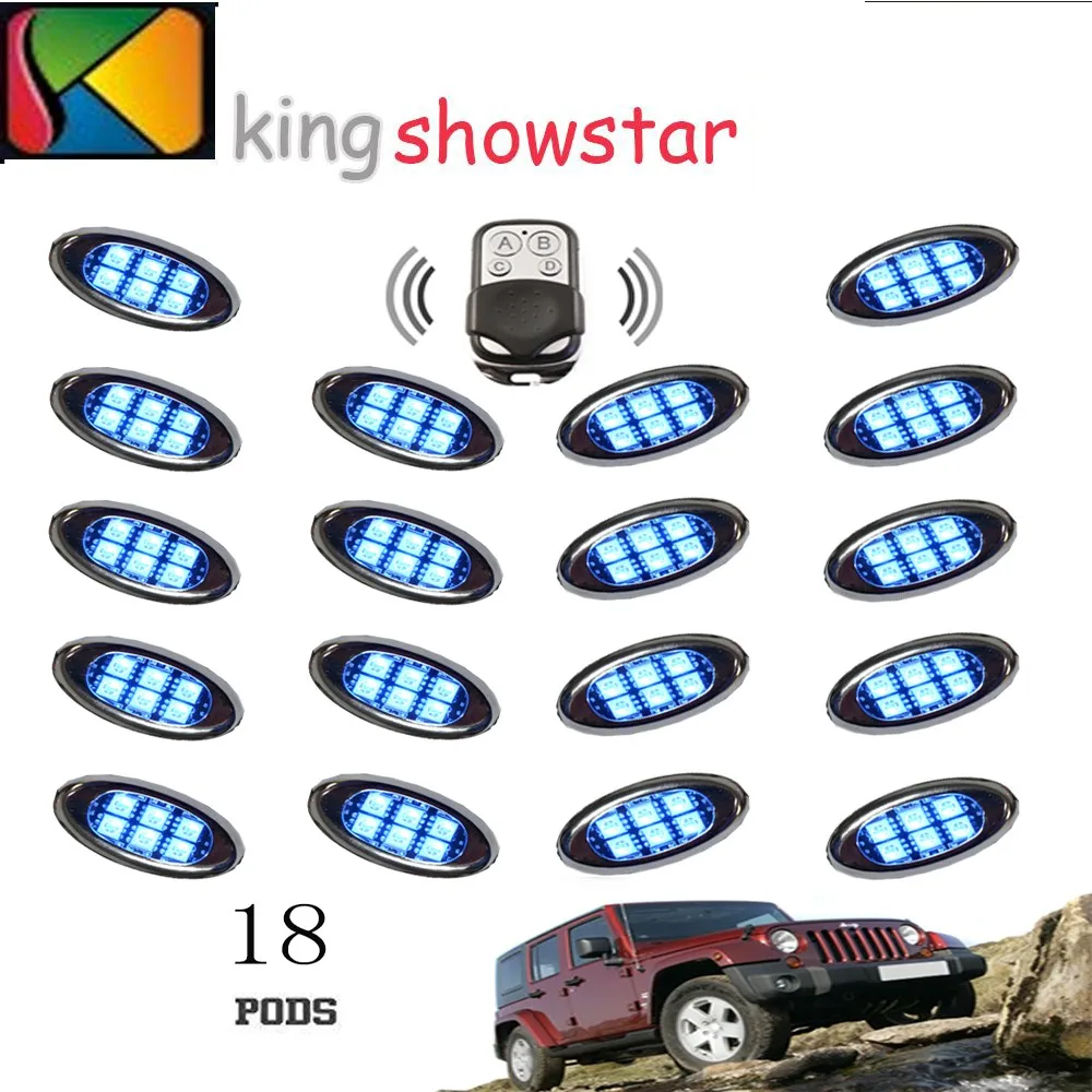 Wireless 18 Color 18 POD 108 LED Universal Motorcycle Accent Neon Underglow Light Kit