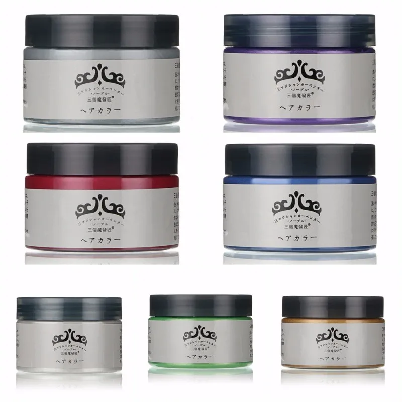 
Mofajang Create your Private Label Available Temporary Disposable Mud Black grey Hair Dye Color Wax 