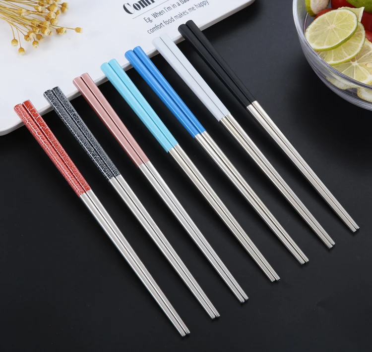 China Supplier 18/8 Stainless Steel Chopstick Gift Set With Colorful ...