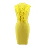 2019 Zipper Bodycon Fringed Party Elegant Patchwork Zipper Stand Up Collar Slim Bodycon Hip Skirt Sleeveless Front See-through