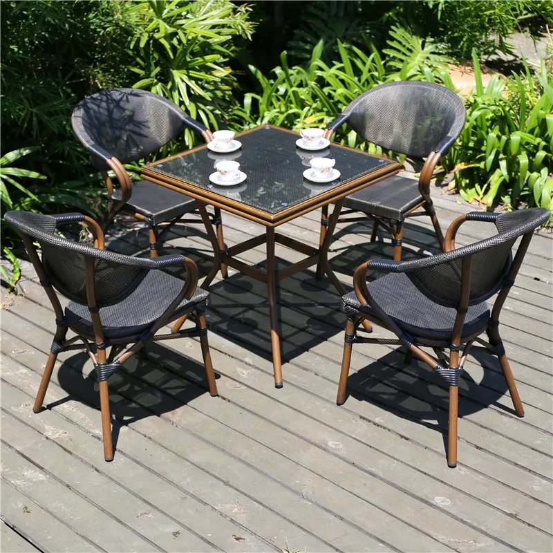 Dinning Table Set Rattan Weaving Outdoor Chair Cheap Patio Furniture