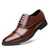 Men's Oxfords Classic Modern Round Captoe Shoes Leather Lined Smart Wedding Lace Up Brogues Formal Dress Shoes Size 6.5-12