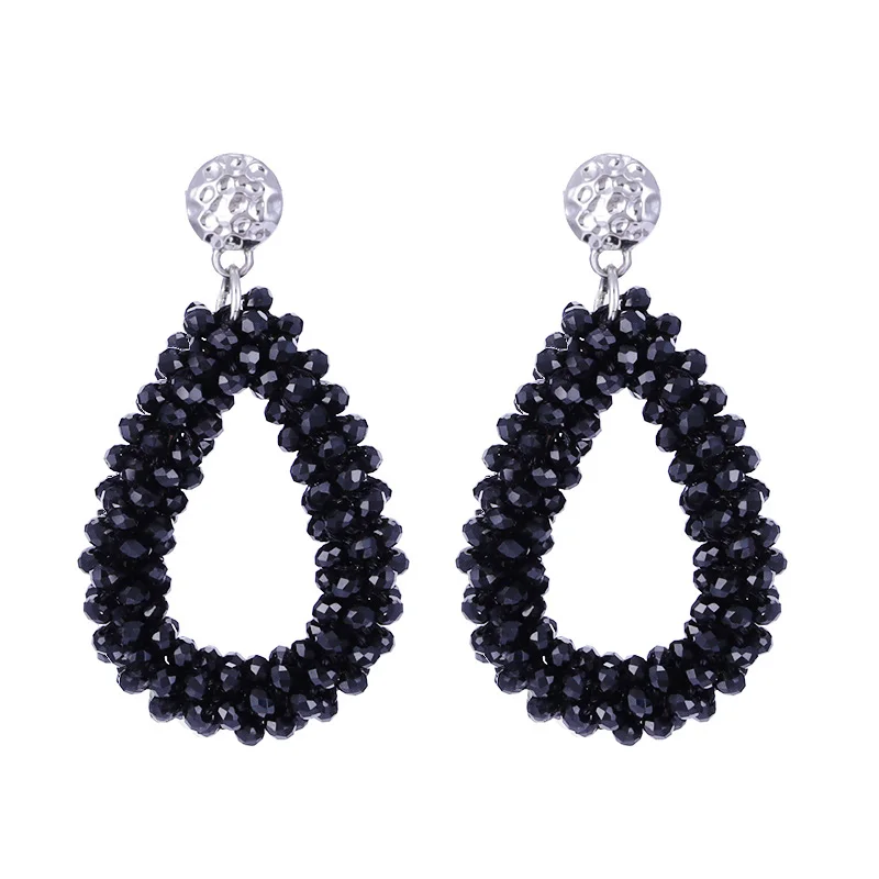 

New Drop Earrings For Woman Crystal Beads Handmade Big Earrings Fashion Jewelry Statement Earrings Wedding Factory Wholesale, 26 color