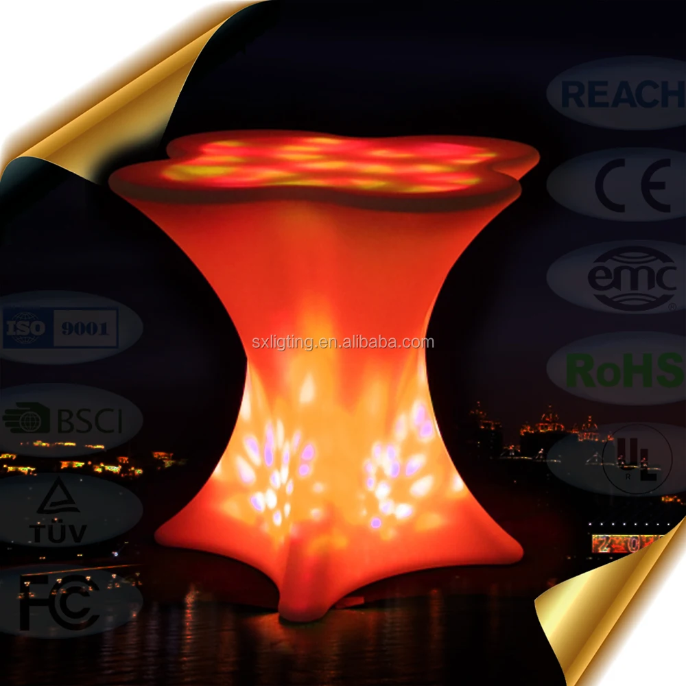 
RGB Color Changing LED Furniture / Glowing Outdoor LED Coffee Table with Lithium Battery 