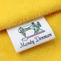 

china cheap 100% organic cotton wash screen printing in custom woven label,neck for baby kid children dress clothing tags labels