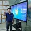 Vertical touch screen display board in conference room with wireless presentation systems
