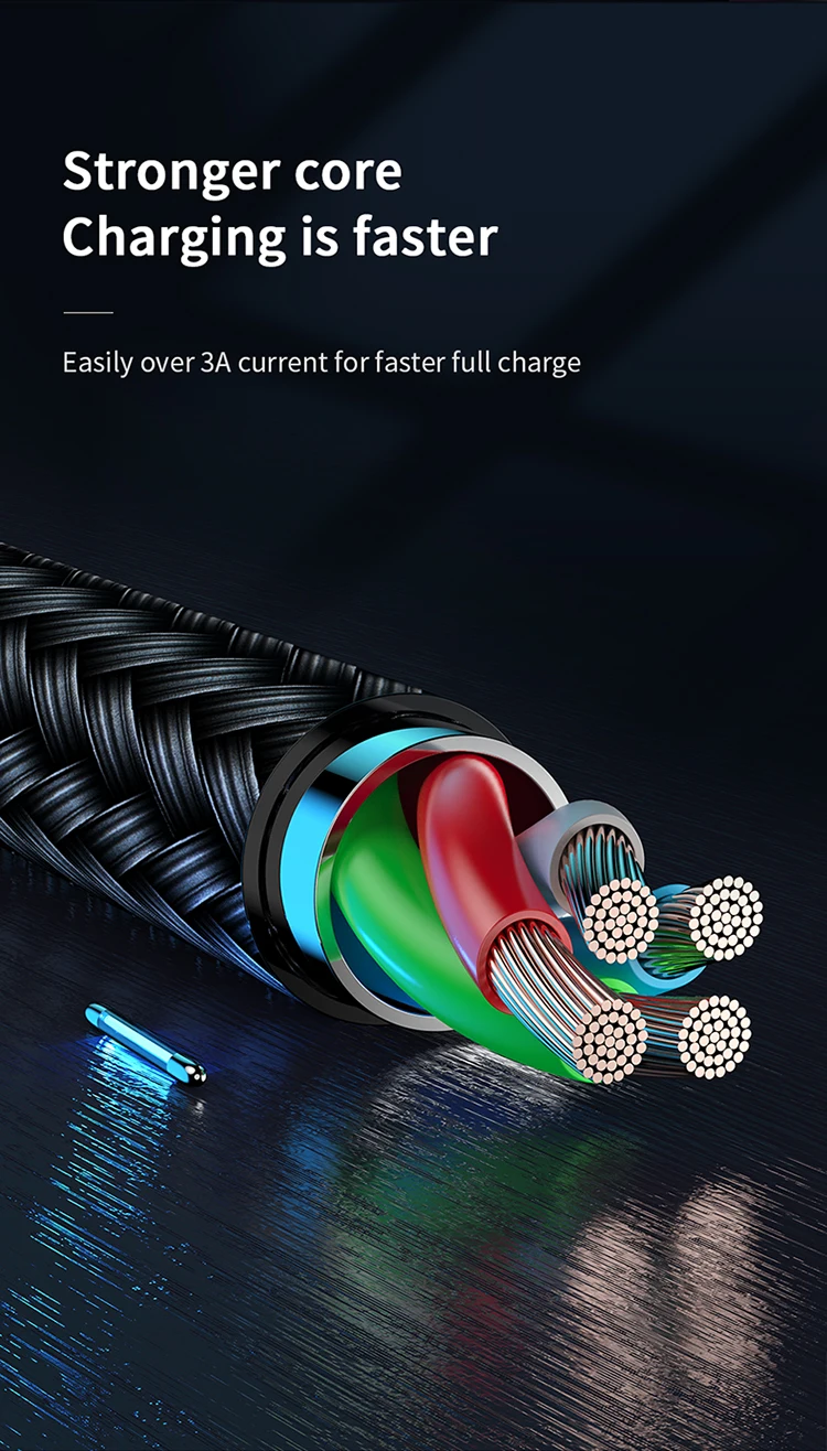 Joyroom data transmission sync fast charge usb charging type c cable nylon