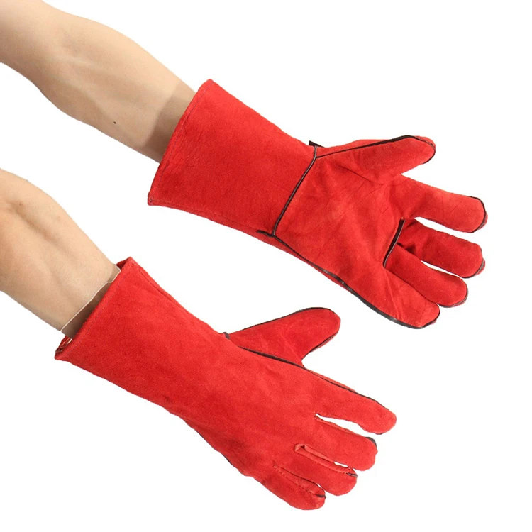 Mens Cheap Cow Split Leather Solder Welding Gloves Buy Cheap Leather